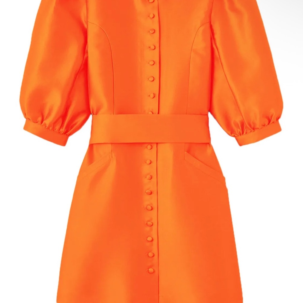 Destree Orange Amoako Satin-Finish Dress